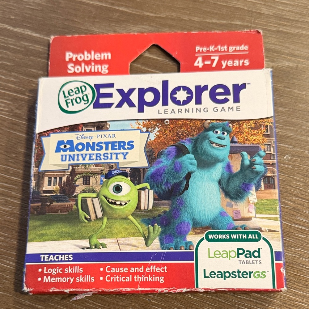 NIB Leap Explorer Learning Game Monsters University Cartridge Frog Leapster